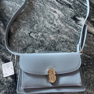 Primark envelope clutch bag light grey with a gold-tone magnetic clasp closure